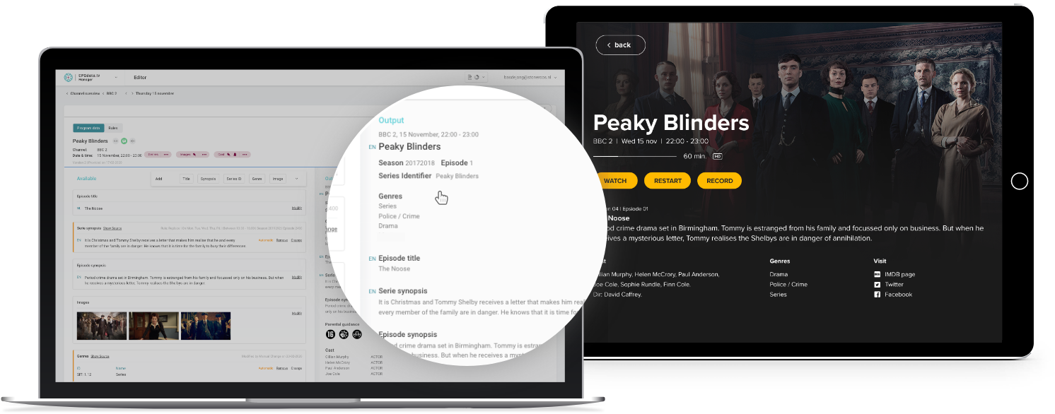 EPGdata Manager in your Browser